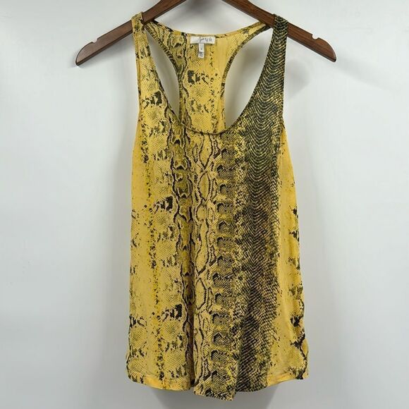 Joie Silk Yellow Snake Print Tank Top Small Racerback - Picture 2 of 9